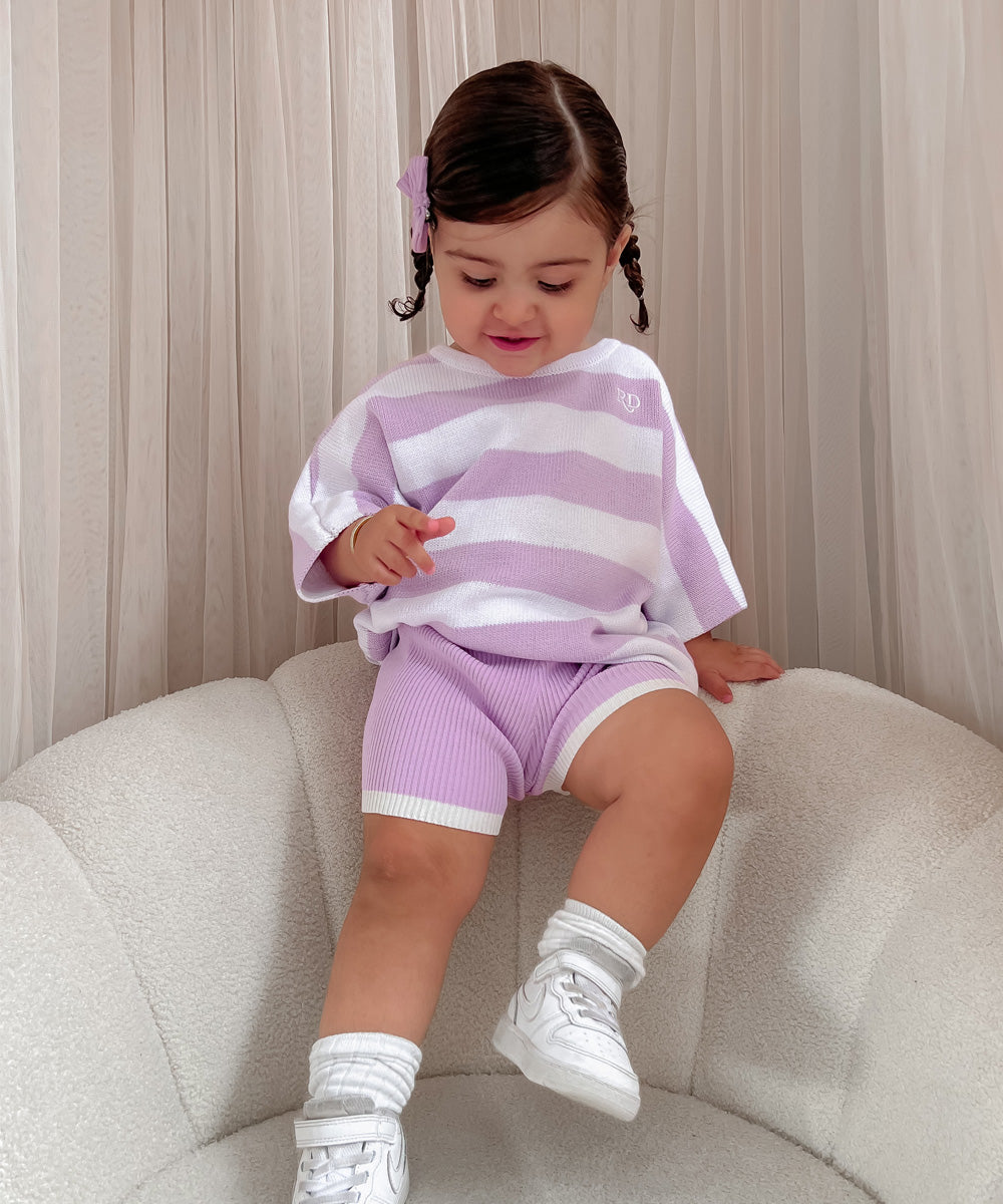 Lilac Knit Shorts
