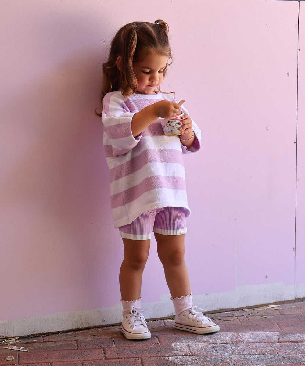 Lilac Knit Shorts