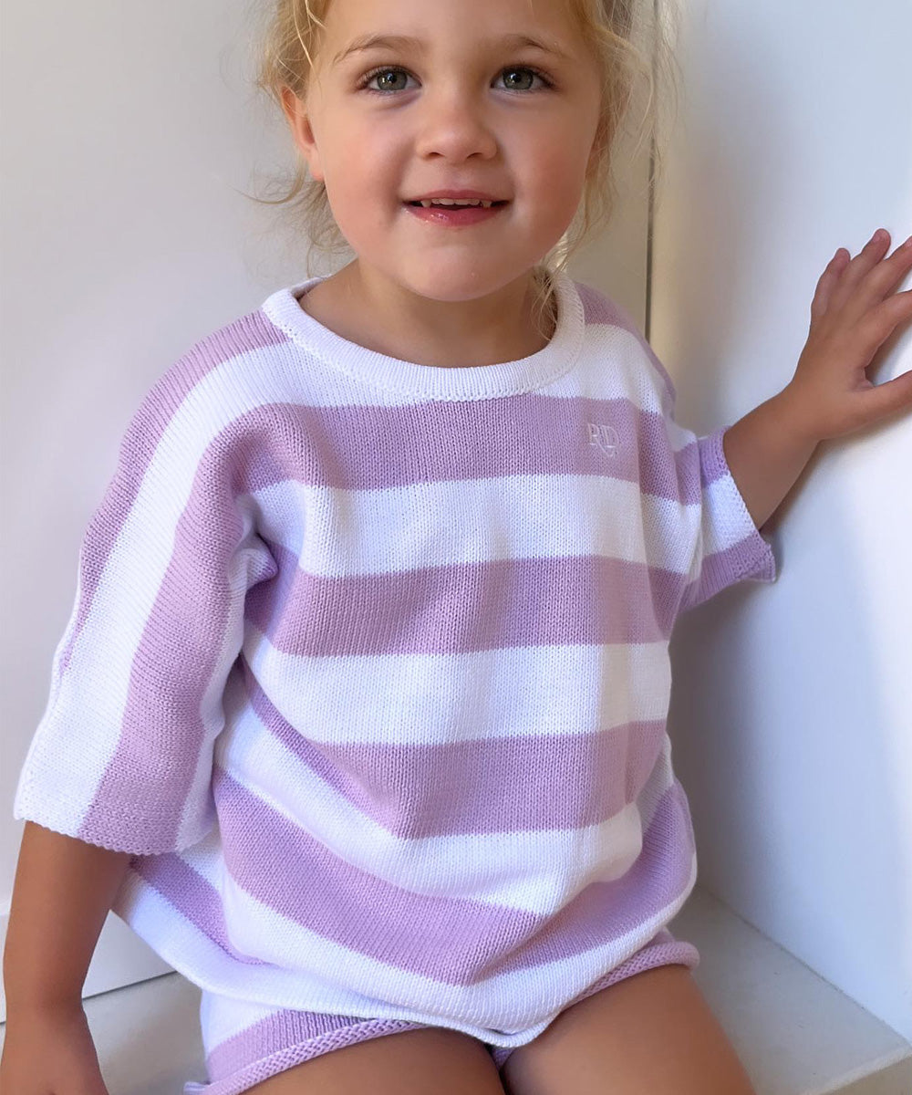 Lilac Stripe Knit Set
