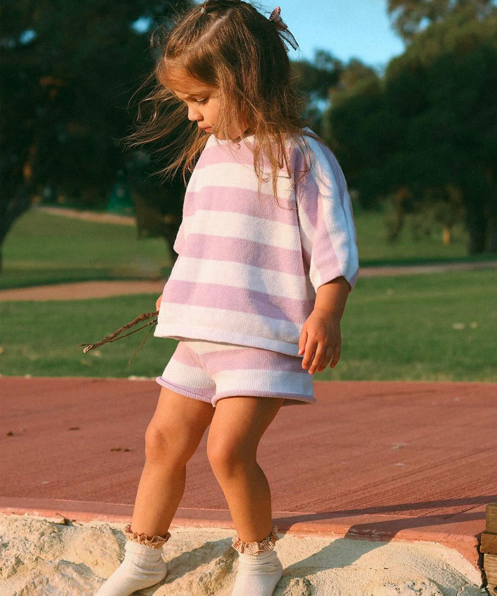 Lilac Stripe Knit Set