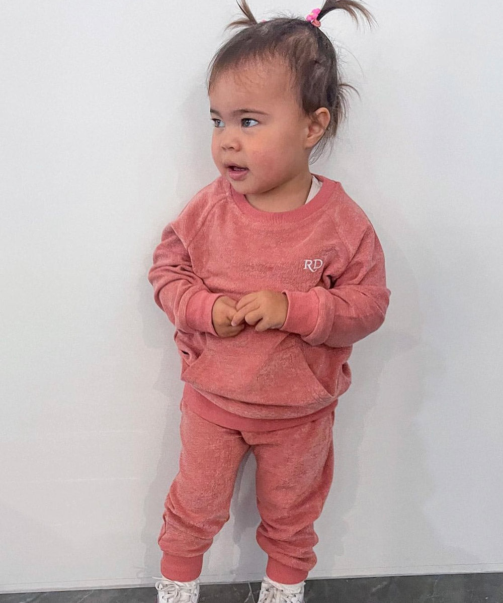 Dusty Rose terry towelling set