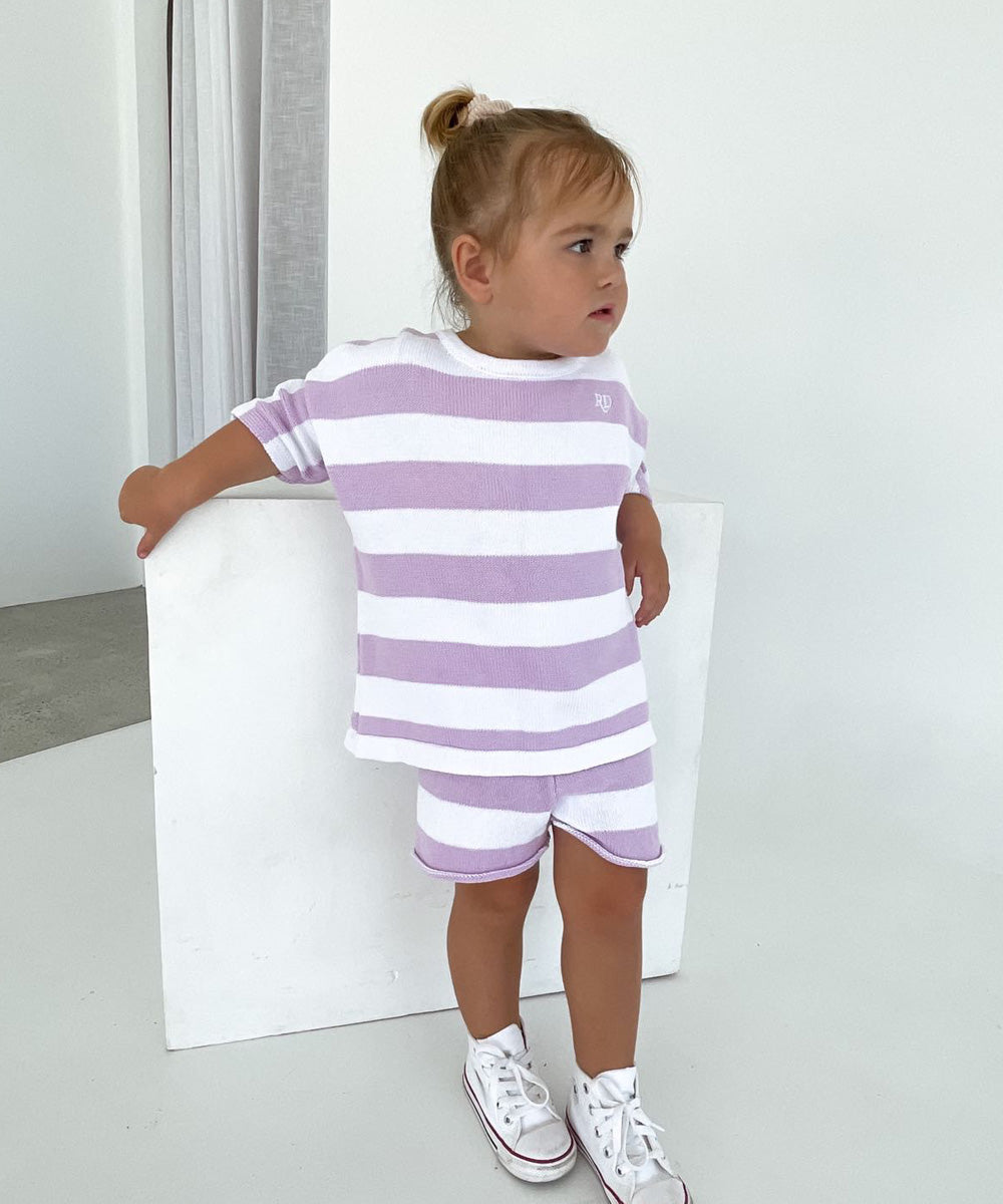 Lilac Stripe Knit Set