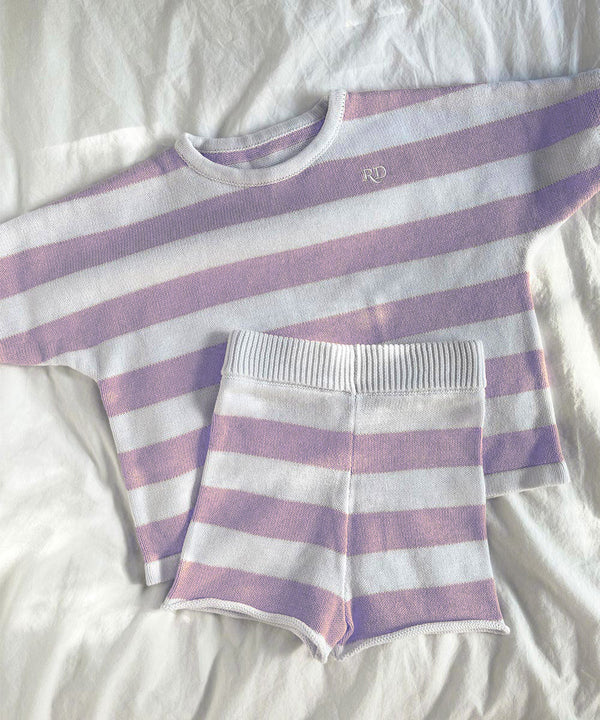 Lilac Stripe Knit Set