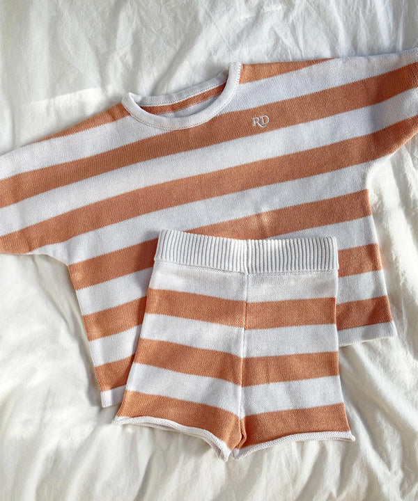 Peach Stripe Knit Set